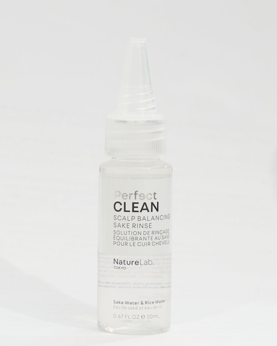Clean Scalp Balancing Sake Rinse Travel Size on white background.